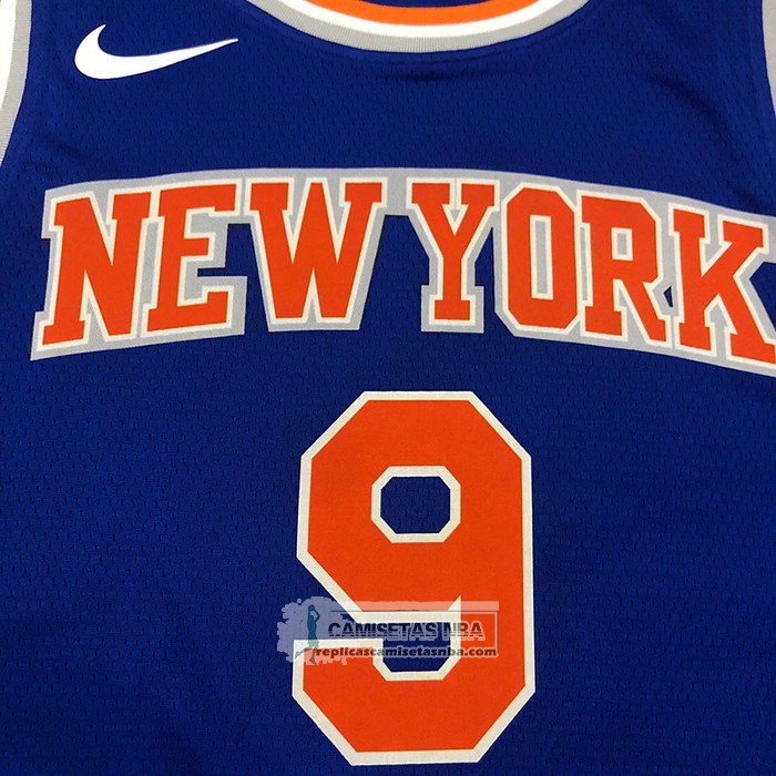 Camiseta New York Knicks RJ Barrett NO 9 Icon Azul